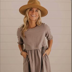 Roolee Textured MOM dress Grey